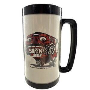 Vintage Super Jeep ThermoServ AMC Jeep Plastic Beer Stein Coffee Cup Mug 1970's